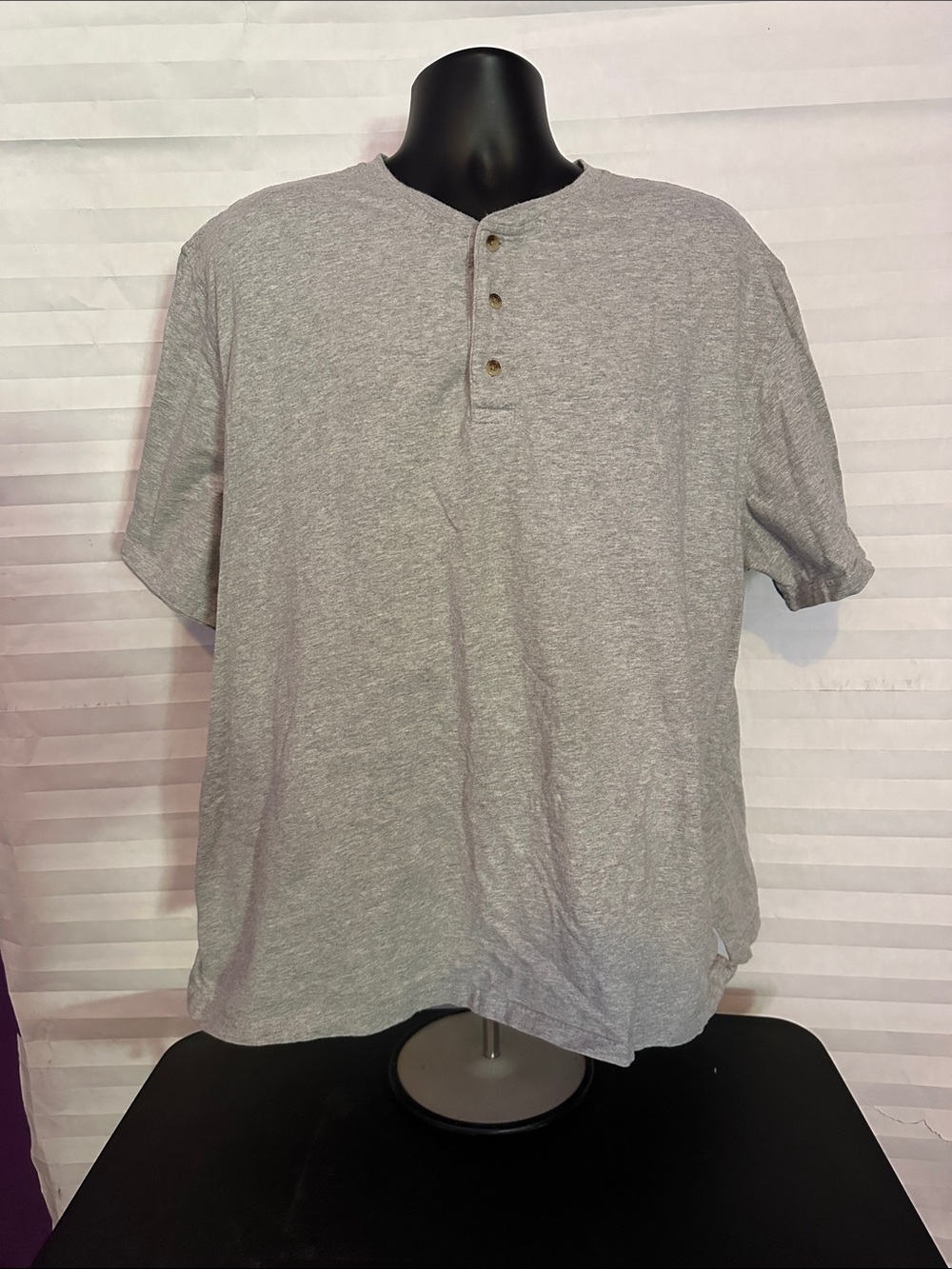 Puritan Heather Gray Casual Henley Shirt Men’s Size 3XL